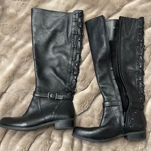 Gianni Bini black knee high riding boots